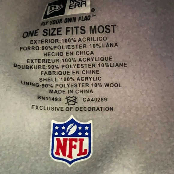 NWT New Era Carolina Panthers NFL Sport Knit Sweater Hat Fleece Lined New Blue - Picture 4 of 4